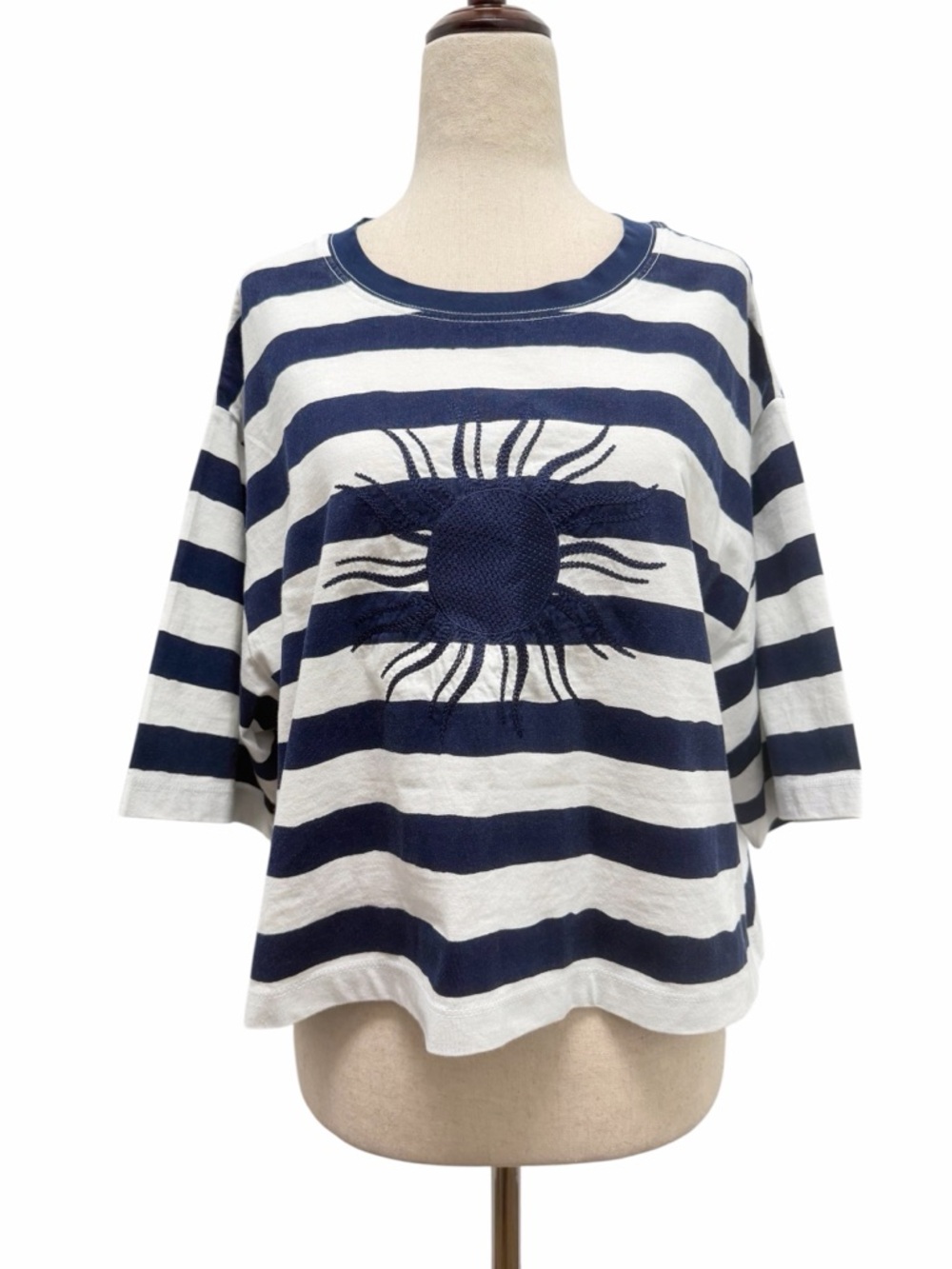 Carolina K Marine Tee Blue White Striped Sun Size One Size